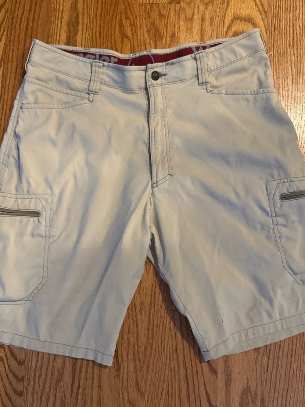 Wrangler Men's Khaki/Tan Cargo Shorts with Zippered Pockets